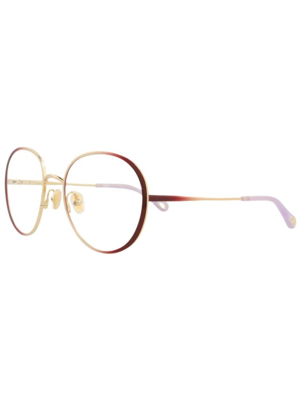 New Chloé Women's Eyeglasses Round Oval Metal Frame Burgundy Burgundy